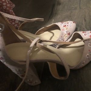 Floral pink heels